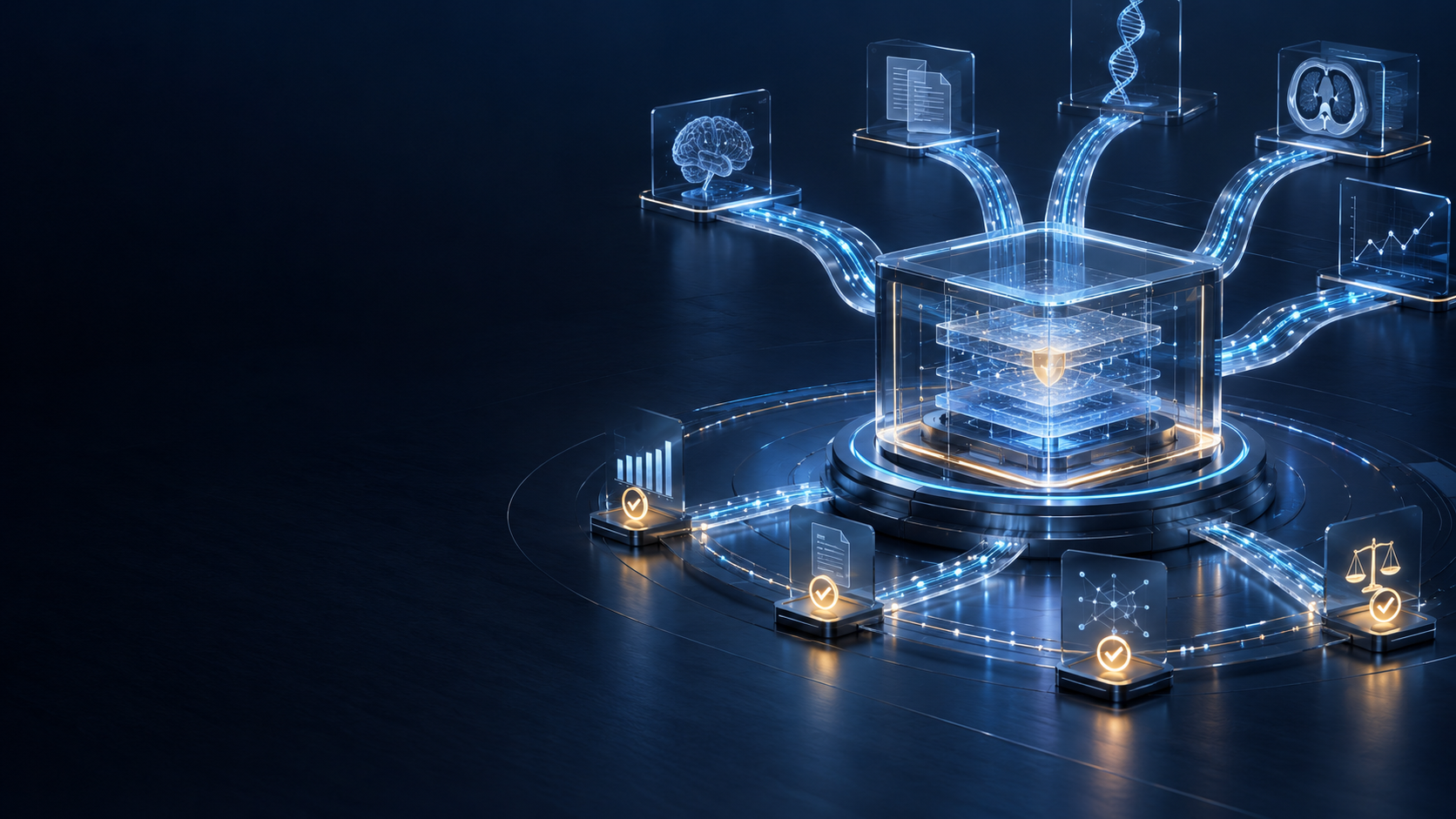 Medical AI governance system connecting evidence, oversight, and assurance
